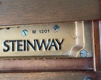 1983 Model M Steinway Piano In Mahogany Finish. Photo 4 of 5.