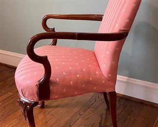 Pair of Queen-Anne Style Occasional Arm Chairs. Photo 2 of 3.