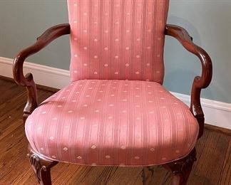 Pair of Queen-Anne Style Occasional Arm Chairs. Photo 1 of 3.