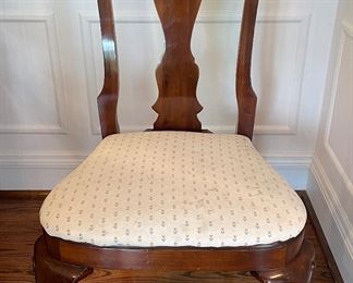 Set of 8 Queen-Anne Style Dining Chairs. Easily Reupholstered. Great DIY Project or Source It Out. 18” Seat Height. Photo 6 of 7.