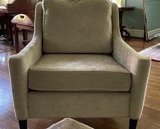 Neutral Upholstered Club Chair - 2 Available. See Next Photo for True Color. Each Measures 26.5” W x 36” D. Photo 1 of 3.