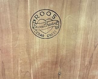 1950s Vintage Mid Century Roos Sweetheart Cedar Chest. Measures 47” W x 19” D. Photo 5 of 5.