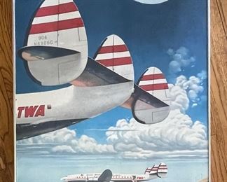 Vintage Super-G Fly TWA Poster.