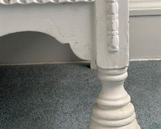 Vintage White Chest of Drawers with Brass Pulls. Measures 33” W x 19” D x 42” H. Photo 3 of 3.