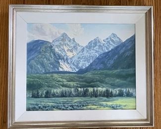 G. Robinson Oborn, Mountain Scape Oil Painting Signed. Photo 1 of 2.