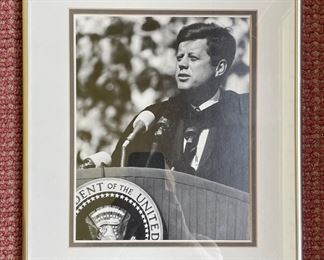 Framed Photograph of President John F. Kennedy.