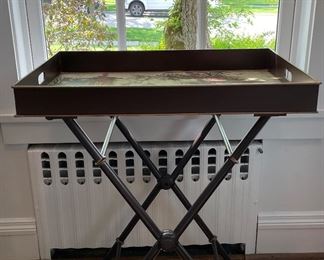 Pierre Deux Tray Table. Measures 21” x 18” x 31” H. Photo 1 of 2.