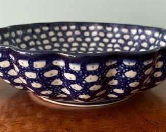 Polish Porcelain Bowls, Peacock Eyes Pattern - 2 Available. One Measures 9" D; One Measures 7.5" D. Photo 1 of 3.