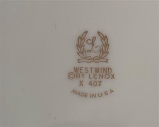 Lenox Westwind China Set: 12 Dinner Plates, 8 Salad Plates & 1 Platter. Photo 2 of 2.