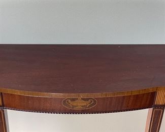 Demi-Lune Entry Table / Console with Satinwood Inlay. Measures 39.5" W x 12" D x 32" H. Photo 2 of 4.