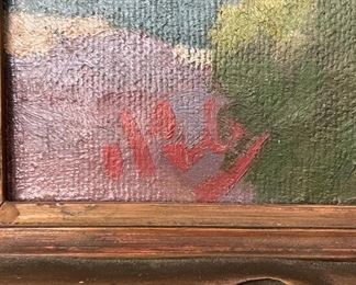 Nicholas Othoneos (Greek 1877-1950), "Poros, Greece." Signed. In Art Deco Frame. Photo 2 of 3.