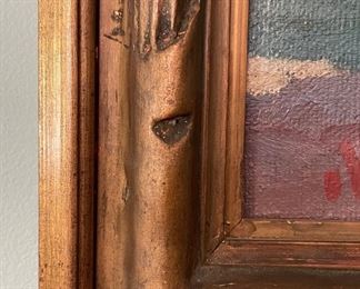 Nicholas Othoneos (Greek 1877-1950), "Poros, Greece." Signed. In Art Deco Frame. Photo 3 of 3.