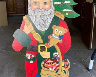 Wood Santa. Measures 46" H x 19" W.