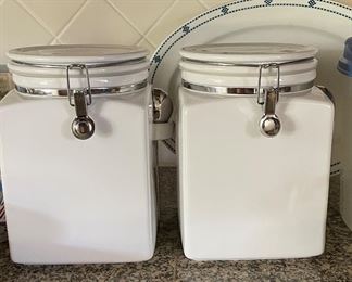 White Storage Canisters.