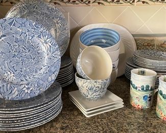 Burleigh Staffordshire, England "Scilla" China. Pieces Include: 11 Salad Plates, 9 Bowls, 12 Dinner Plates. Photo 3 of 3.