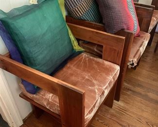 Set of 6 Prairie School style cube chairs