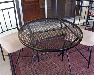 Wrought Iron Table And Two Chairs