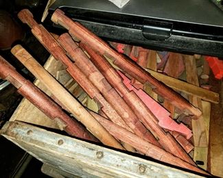 Box full of vintage Lincoln Logs