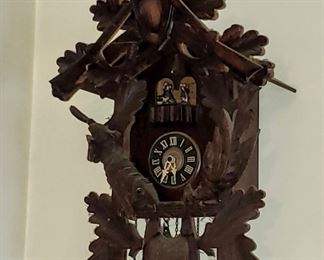 Carved Cuckoo Clock Hunting Style
