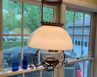 Electrified Antique Brass Light Fixture