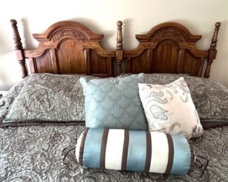King headboard, and decorative pillows