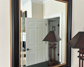 Large black and gold mirror 36.5" x 46" 