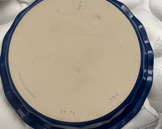 Emile Henry blue and white pie plate 