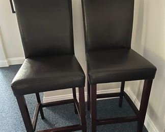 Set of 4 faux leather bar stools: seat 30" t  (set of 4)