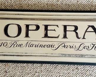 Wooden Opera sign 24" x 8.5" 