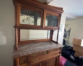 Antique hutch 55" w x 22" d x 84" t 