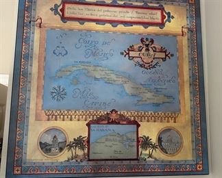 Map art of Gulf of Mexico 37" x 37.5" 