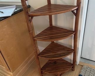 4-shelf corner bamboo-style unit 39" 