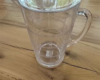 Acrylic clear pitcher with lid 9.5" tall 