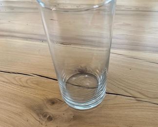Clear glass cylindrical vase 7.5" tall 