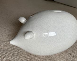 Ceramic crackle coat piggy bank 15" long x 10" t 