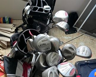 Golf clubs and bags 