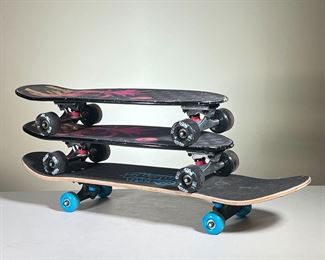 (3PC) SKATEBOARDS | Includes a pair of Redo Skateboard Co boards with checkerboard bottoms and one Subway Surfers skateboard.