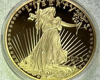 SST364 - 2012 Liberty Eagle Replica Proof $20 Coin. 24k Gold LAYERED. 