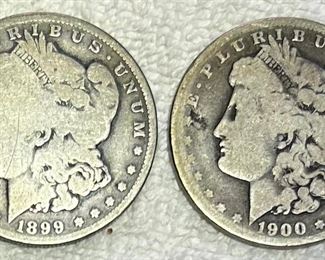 SST367 - A Pair of New Orleans (O) Minted Morgan Silver dollars