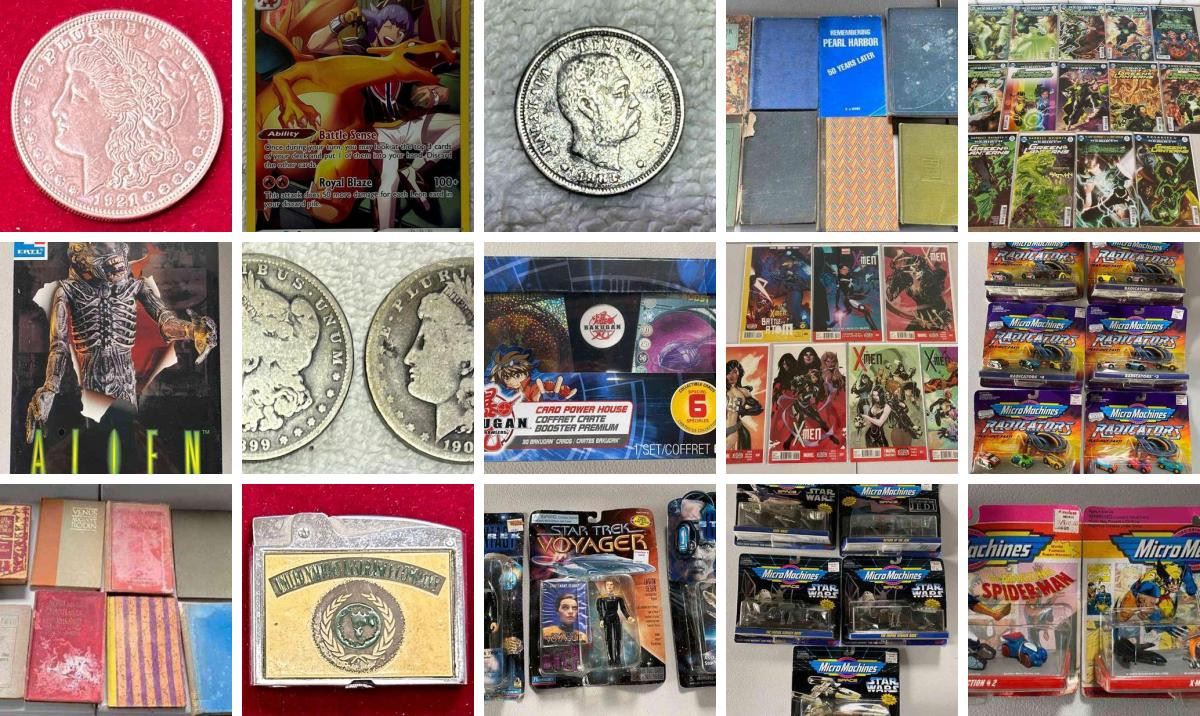 SOUTH SIDE TREASURES & COLLECTIBLES CTBids Online Auction • Bidding Ends 06/01/23 • Pickup 06/03/23
Look for awesome collectibles including coins, comics, trading cards, Pokemon cards, toys, die-cast vehicles, books, vintage lighters and so much more! 