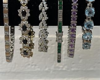 Sterling Silver Crystal Bracelets