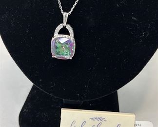 Brand New Leaf & Lavender Earrings and Necklace