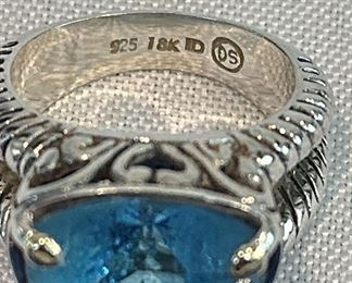 925 and 18k gold ring