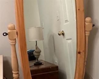 swivel mirror in oak