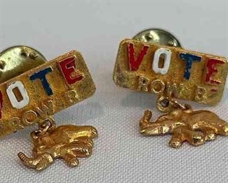 2 Vintage Vote Row B Republican Pins