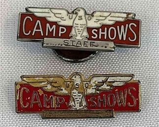 Vintage WWII USO Camp Shows Pins