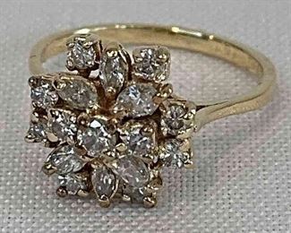 14 Karat Gold Diamond Ladies Ring