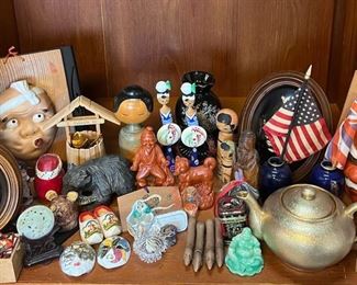 MMS082- Assorted Asian Themed Decor - Kokeshi Dolls, Figurines & More