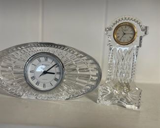 MMS116- Pair of Vintage Waterford Crystal Clocks