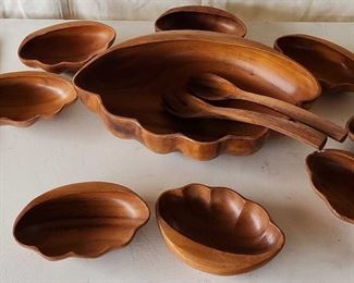 MMS196 - Wooden Salad Service And Coasters